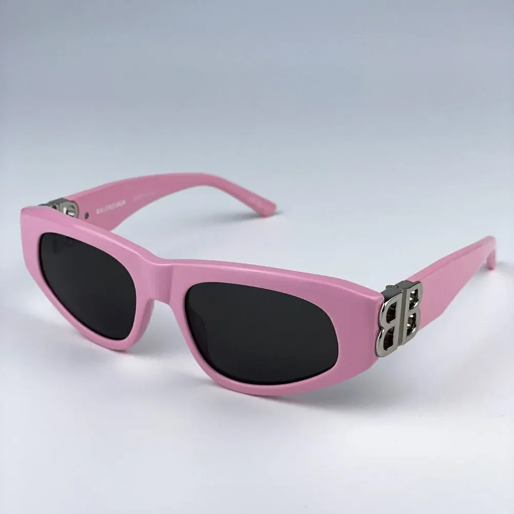 SALE! NEW Balenciaga BB0095S 013 Pink Silver  Grey Cat Eye Unisex Sunglasses